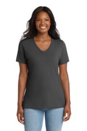 Port & Co™ Women's Core Cotton V-Neck Tee. LPC54V - Image 6