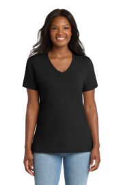 Port & Co™ Women's Core Cotton V-Neck Tee. LPC54V - Image 9