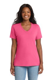 Port & Co™ Women's Core Cotton V-Neck Tee. LPC54V - Image 17