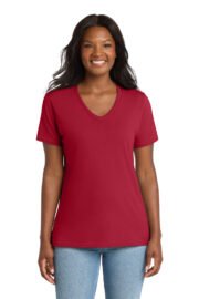 Port & Co™ Women's Core Cotton V-Neck Tee. LPC54V - Image 21