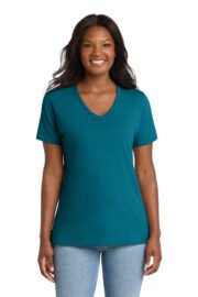 Port & Co™ Women's Core Cotton V-Neck Tee. LPC54V - Image 25