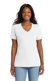 Port & Co™ Women's Core Cotton V-Neck Tee. LPC54V - Image 27