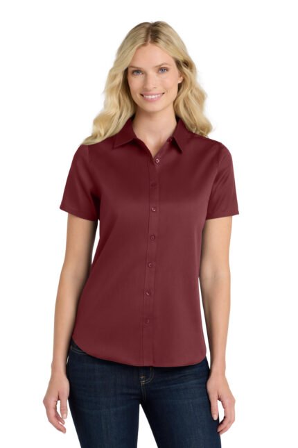 Port Authority® Women's Short Sleeve SuperPro React™Twill Shirt. LW809