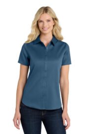Port Authority® Women's Short Sleeve SuperPro React™Twill Shirt. LW809 - Image 8