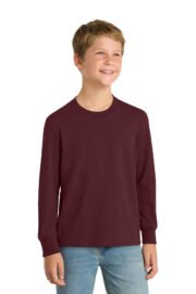 Port & Co™ Youth Long Sleeve Core Cotton Tee. PC54YLS - Image 4