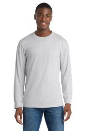 Port & Co™ Tall Long Sleeve Essential Pocket Tee. PC61LSPT