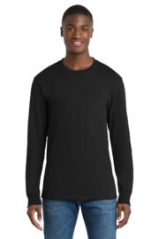 Port & Co™ Tall Long Sleeve Essential Pocket Tee. PC61LSPT - Image 5
