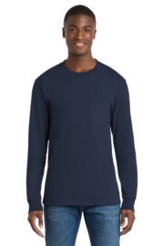 Port & Co™ Tall Long Sleeve Essential Pocket Tee. PC61LSPT - Image 7