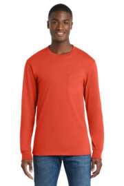Port & Co™ Tall Long Sleeve Essential Pocket Tee. PC61LSPT - Image 8