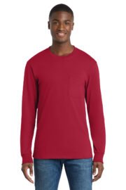Port & Co™ Tall Long Sleeve Essential Pocket Tee. PC61LSPT - Image 9