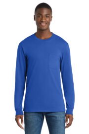 Port & Co™ Tall Long Sleeve Essential Pocket Tee. PC61LSPT - Image 10