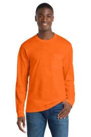 Port & Co™ Long Sleeve Essential Pocket Tee.  PC61LSP - Image 12