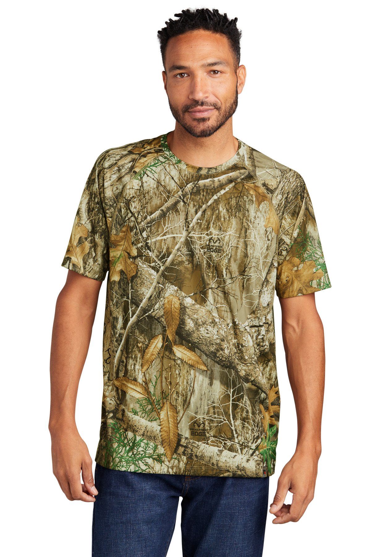 RU150_realtreeedge_model_front Russell Outdoors™ Realtree® Performance Tee RU150 - Image 1