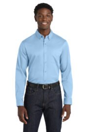 Port Authority® Long Sleeve SuperPro React™ Twill Shirt. W808 - Image 3