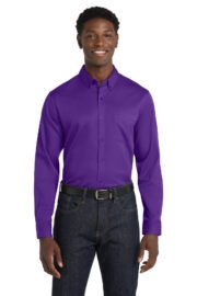 Port Authority® Long Sleeve SuperPro React™ Twill Shirt. W808 - Image 7
