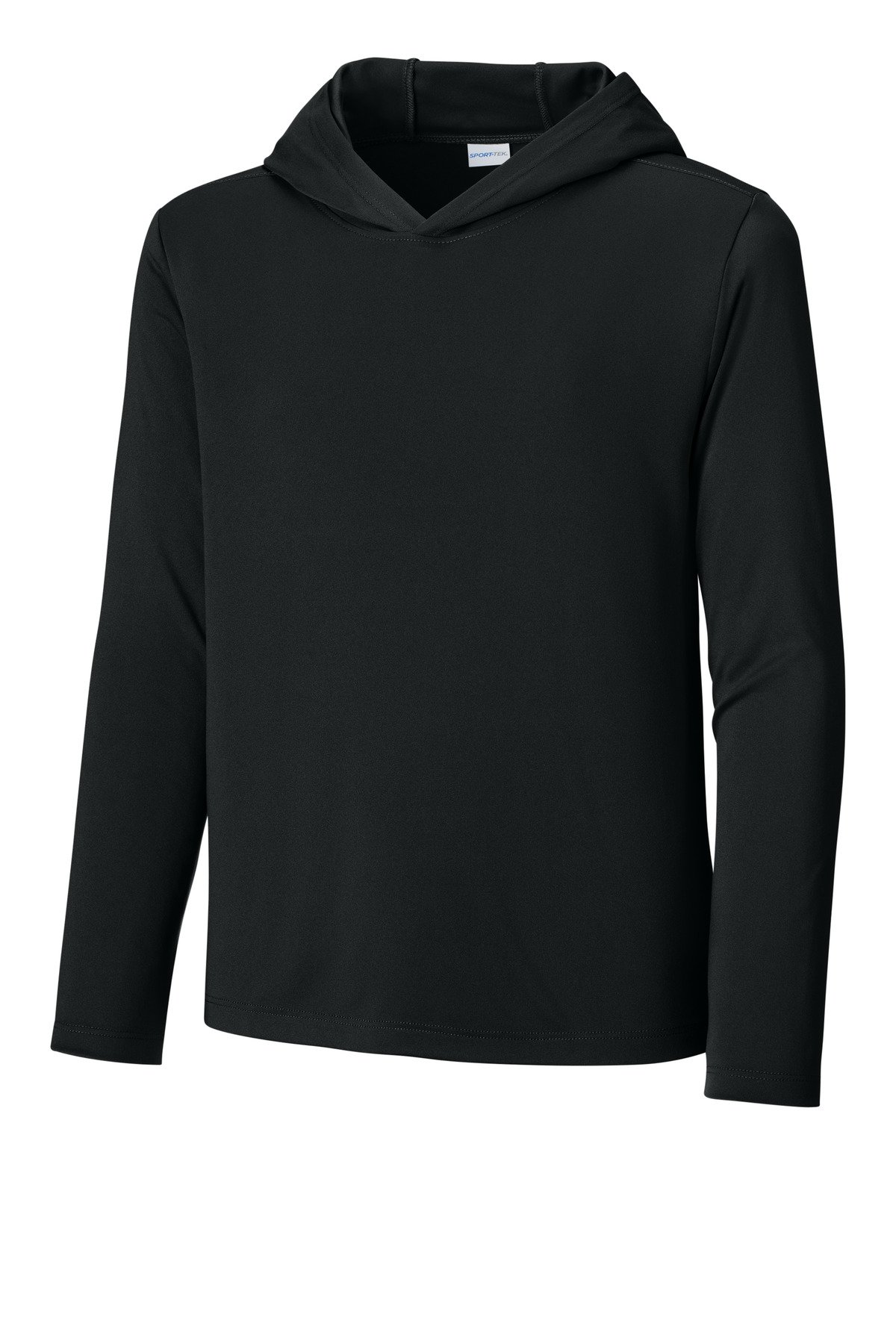 YST420LSH_black_form_front Sport-Tek® Youth Posi-UV® Pro Long Sleeve Hoodie YST420LSH - Image 1